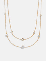 BaubleBar Cierra 18K Gold Layered Necklace - Gold/Pavé - 
    Crystal necklace 
  
