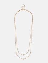 BaubleBar Cierra 18K Gold Layered Necklace - Gold/Pavé - 
    Crystal necklace 
  
