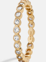 BaubleBar Amalie 18K Gold Ring - Gold/Pavé - 
    Crystal stacking ring 
  
