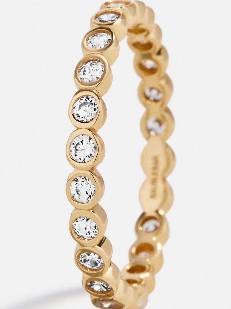 BaubleBar Amalie 18K Gold Ring - Gold/Pavé - 
    Crystal stacking ring 
  
