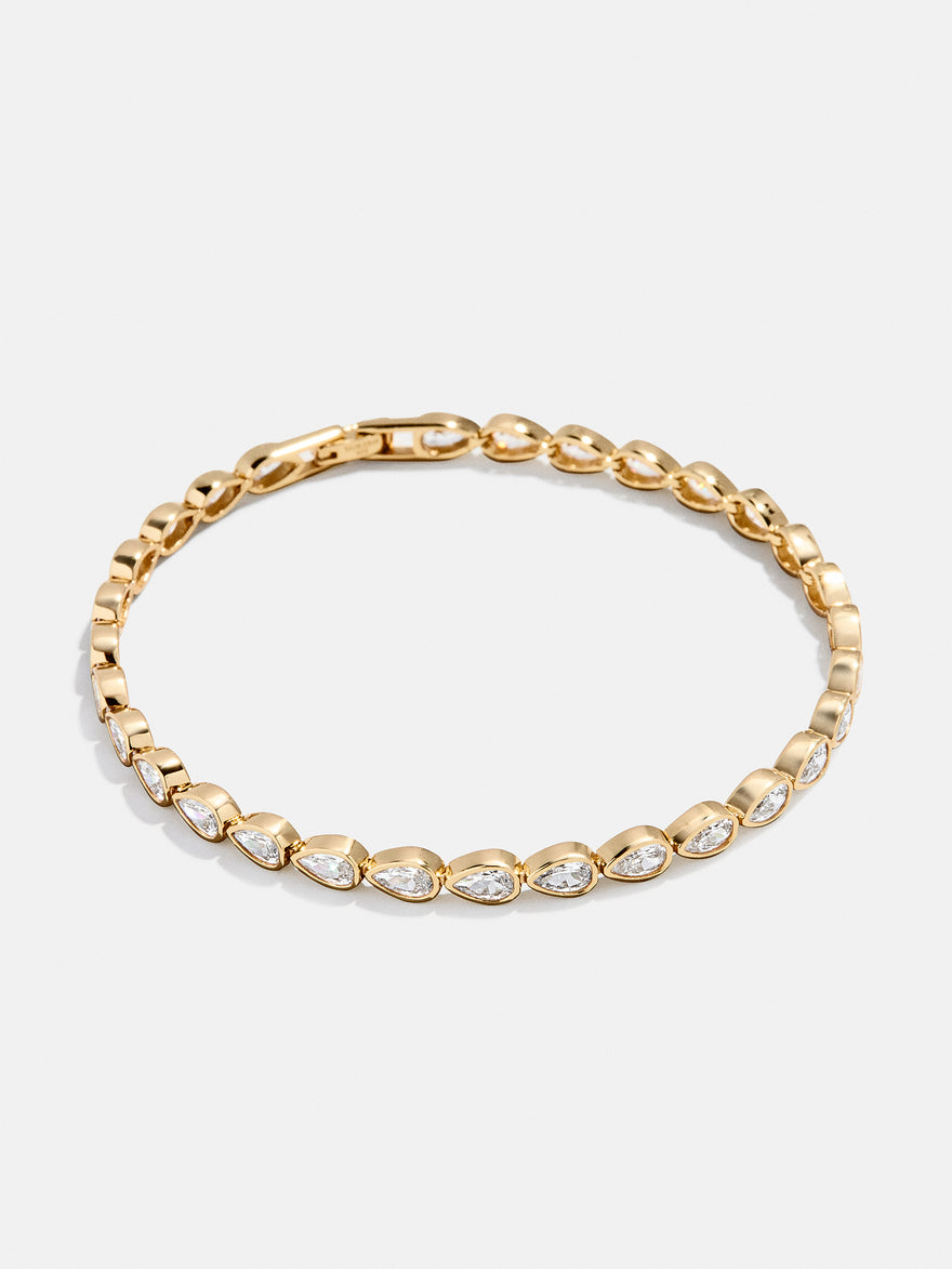 Amanda 18K Gold Tennis Bracelet - Bezel Set Pear
