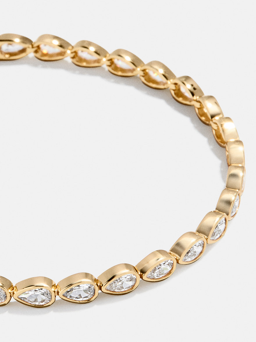 Amanda 18K Gold Tennis Bracelet - Bezel Set Pear