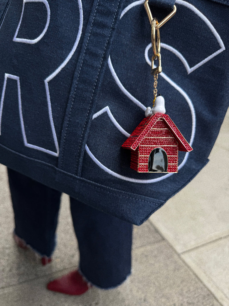 BaubleBar Peanuts Snoopy Doghouse Bag Charm - Snoopy & Woodstock - 
    Embellished key chain 
  
