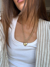 BaubleBar Millie Mini Bubble Heart Necklace - Gold - 
    Statement pendant on a chunky gold chain
  
