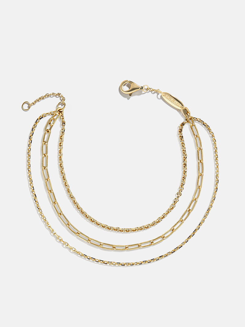 BaubleBar Ana 18K Gold Layered Bracelet - Gold/Pavé - 
    3-in-1 bracelet for easy styling
  
