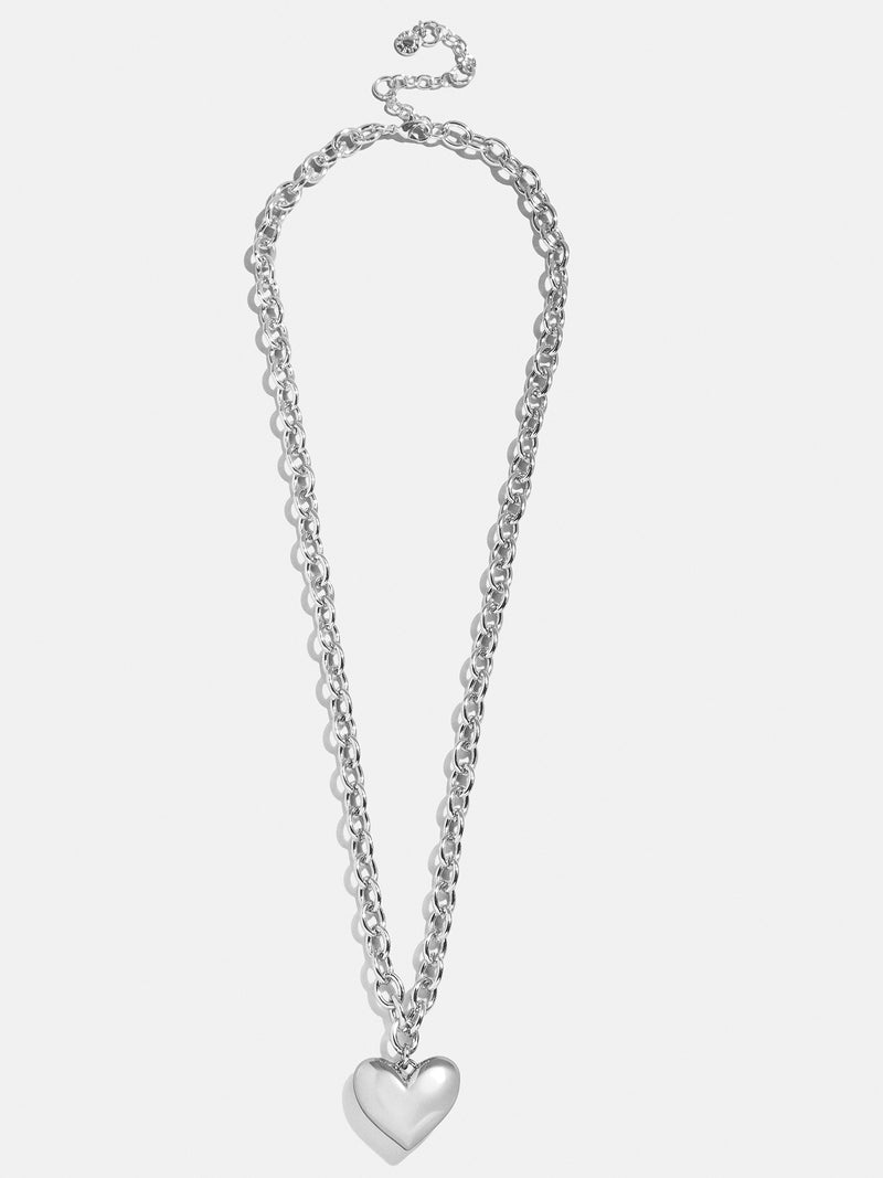 BaubleBar Millie Mini Bubble Heart Necklace - Silver - 
    Statement pendant on a chunky silver chain
  
