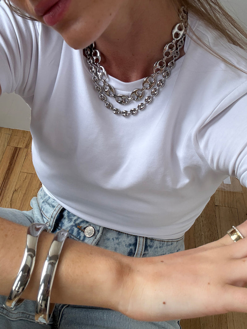 BaubleBar Thalia Silver Necklace - Small - 
    Silver chunky necklace
  
