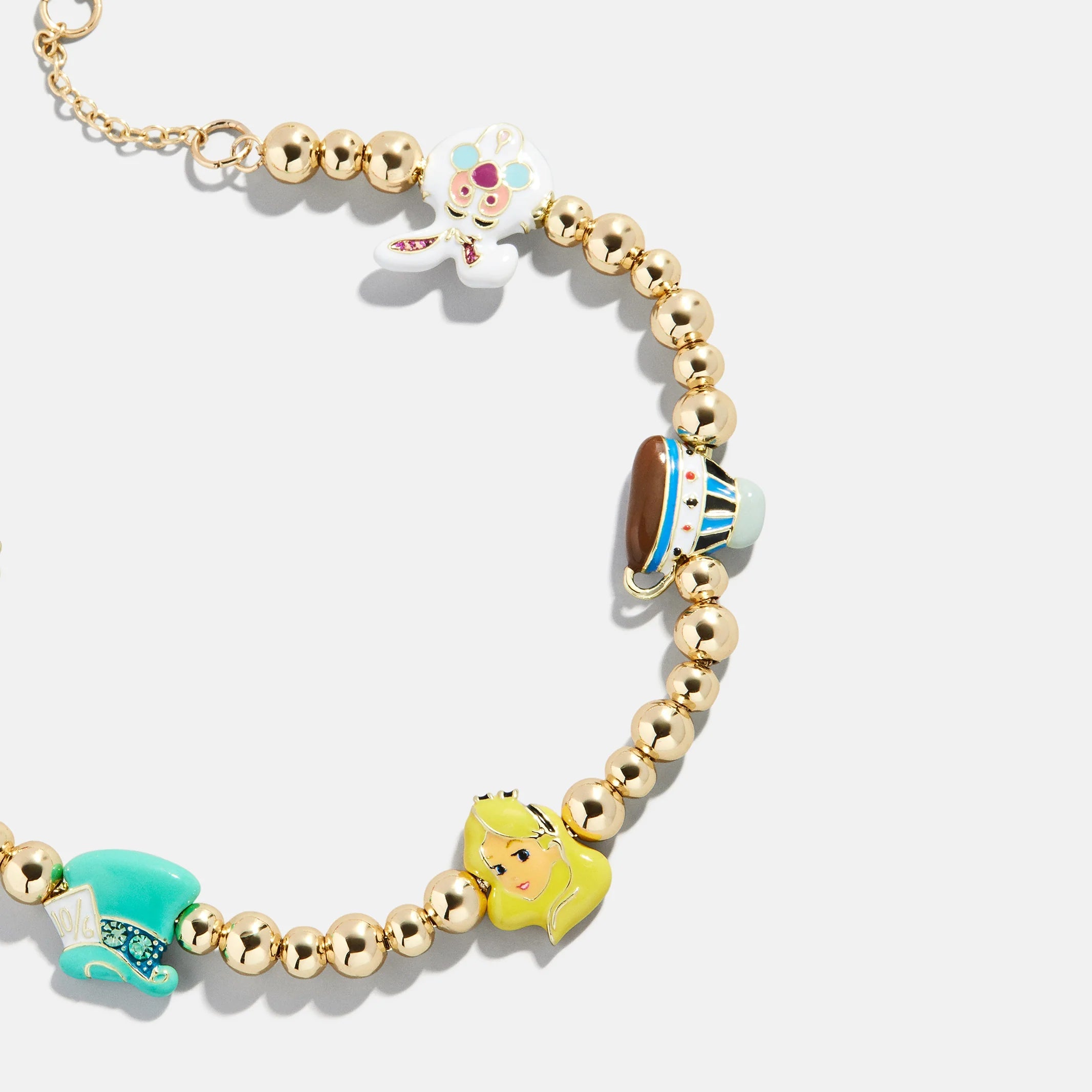 Disney Alice in Wonderland Pisa Charm Bracelet in Gold/Multi