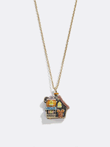 BaubleBar Disney Haunted House Halloween Pendant Necklace - All Hallows' Hue - 
    Gold chain with a 3D Halloween charm 
  
