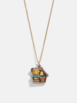 BaubleBar Disney Haunted House Halloween Pendant Necklace - All Hallows' Hue - 
    Gold chain with a 3D Halloween charm 
  
