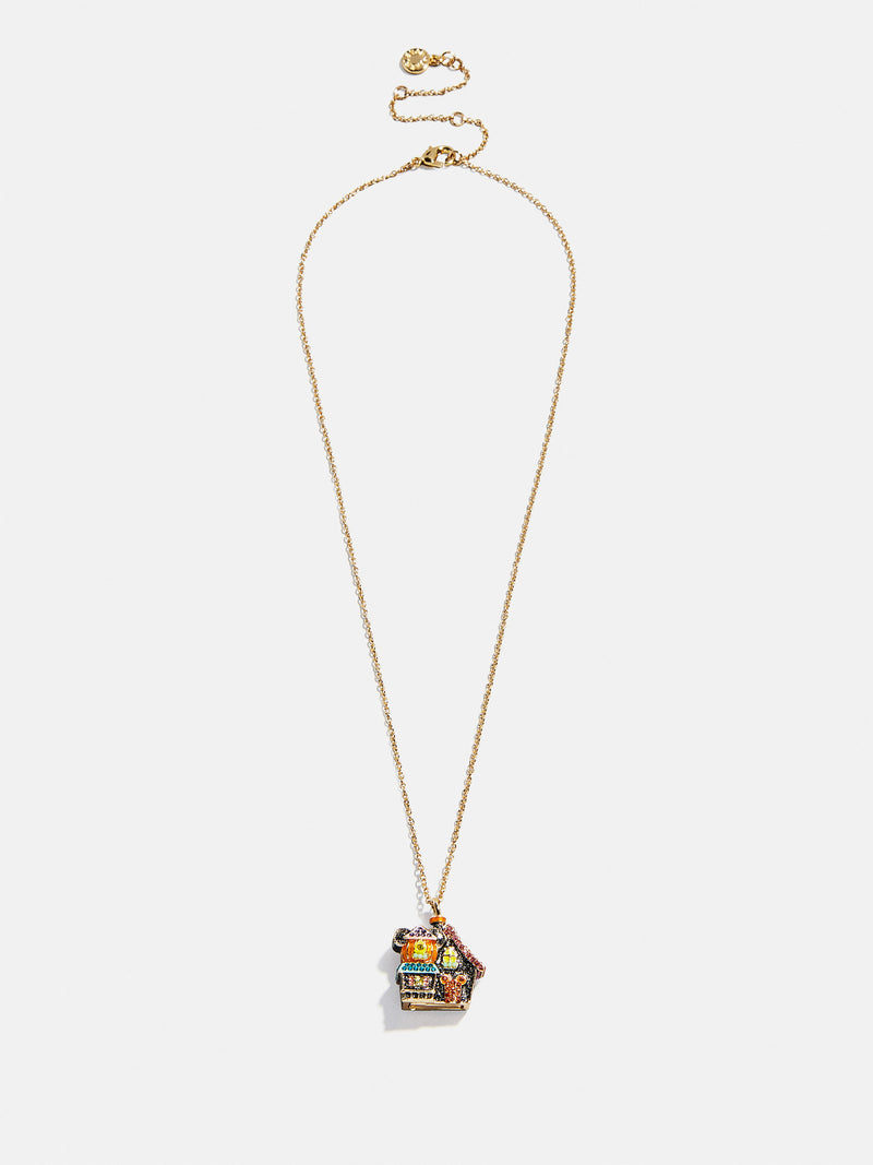 BaubleBar Disney Haunted House Halloween Pendant Necklace - All Hallows' Hue - 
    Gold chain with a 3D Halloween charm 
  

