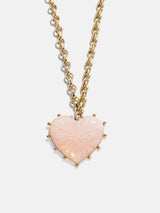 BaubleBar Juno Pink Resin Pendant - Pink - 
    Heart pendant on a gold chain 
  
