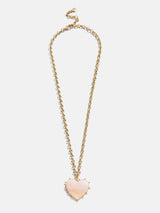 BaubleBar Juno Pink Resin Pendant - Pink - 
    Heart pendant on a gold chain 
  
