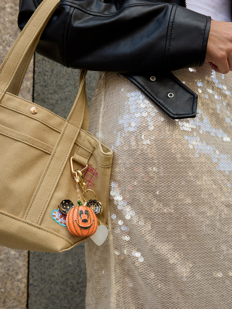 Disney Mickey Mouse Pumpkin Bag Charm - Black/Orange