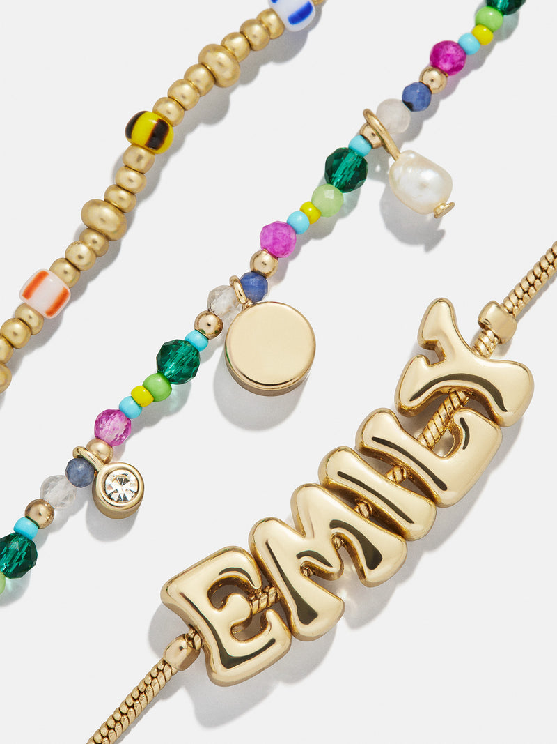 BaubleBar Rowan Semi-Precious Custom Layered Bracelet - St. Tropez - 
    Name bracelet with semi-precious strands 
  
