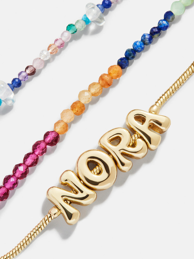 BaubleBar Rowan Semi-Precious Custom Layered Bracelet - Santorini - 
    Name bracelet with semi-precious strands 
  
