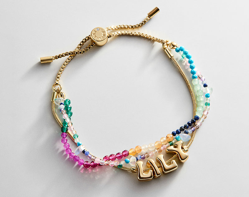 BaubleBar Rowan Semi-Precious Custom Layered Bracelet - Santorini - 
    Name bracelet with semi-precious strands 
  

