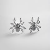 Crystal Creepers Spider Earrings - Spider