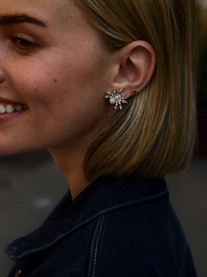 Crystal Creepers Spider Earrings - Spider