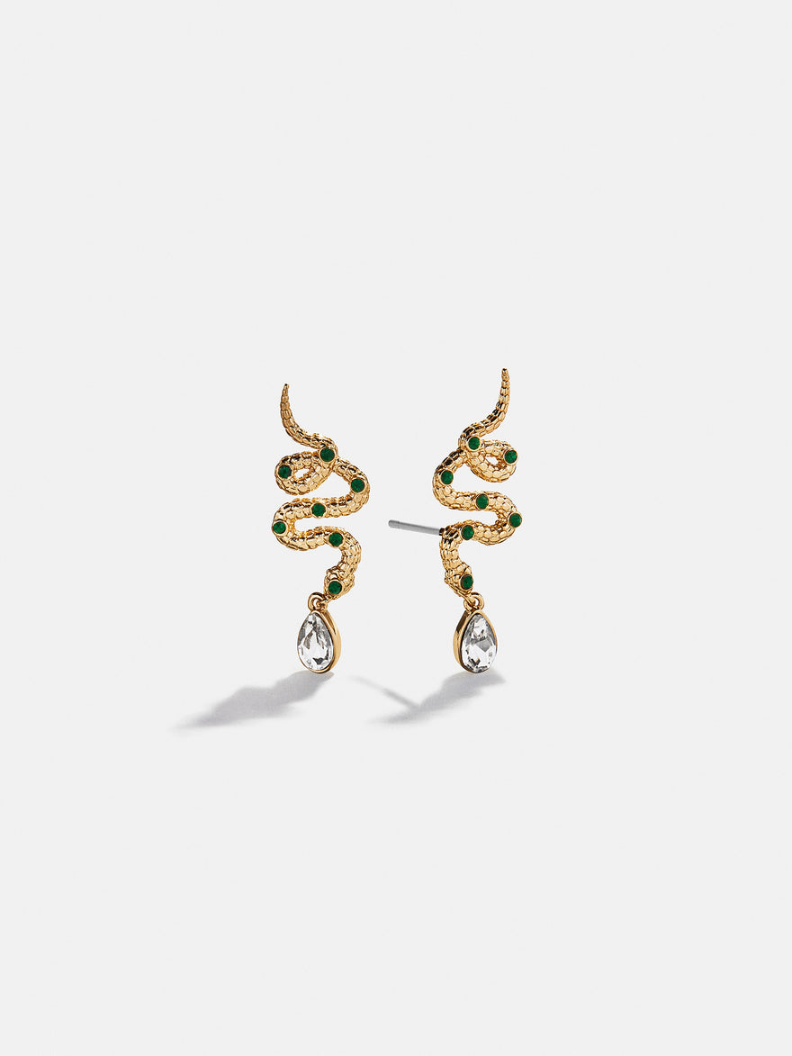 Serpentine Gold Earrings - Snake