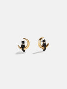 Over The Moon Earrings - Black Cat