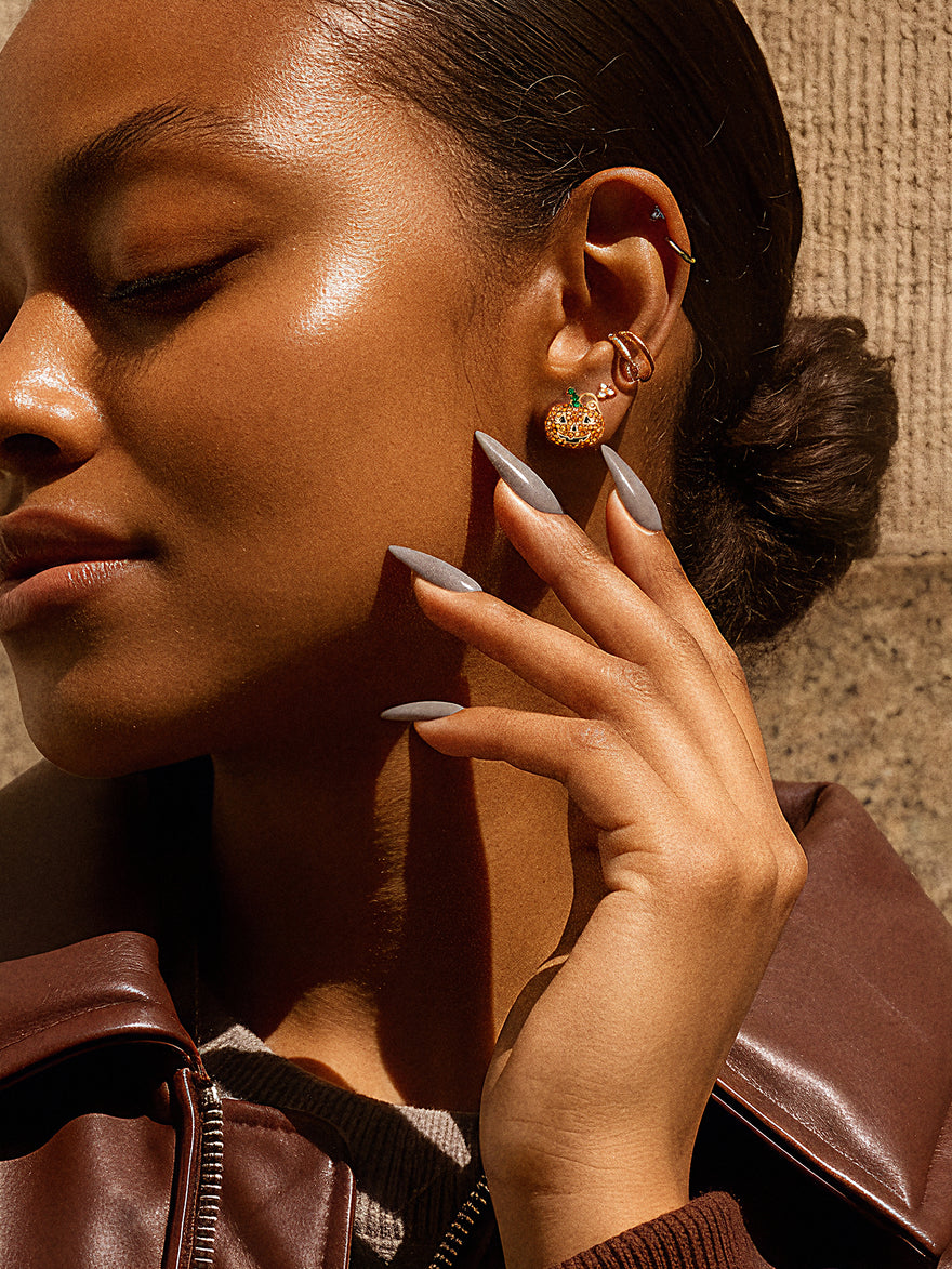 Oh My Gourd Earrings - Pumpkin