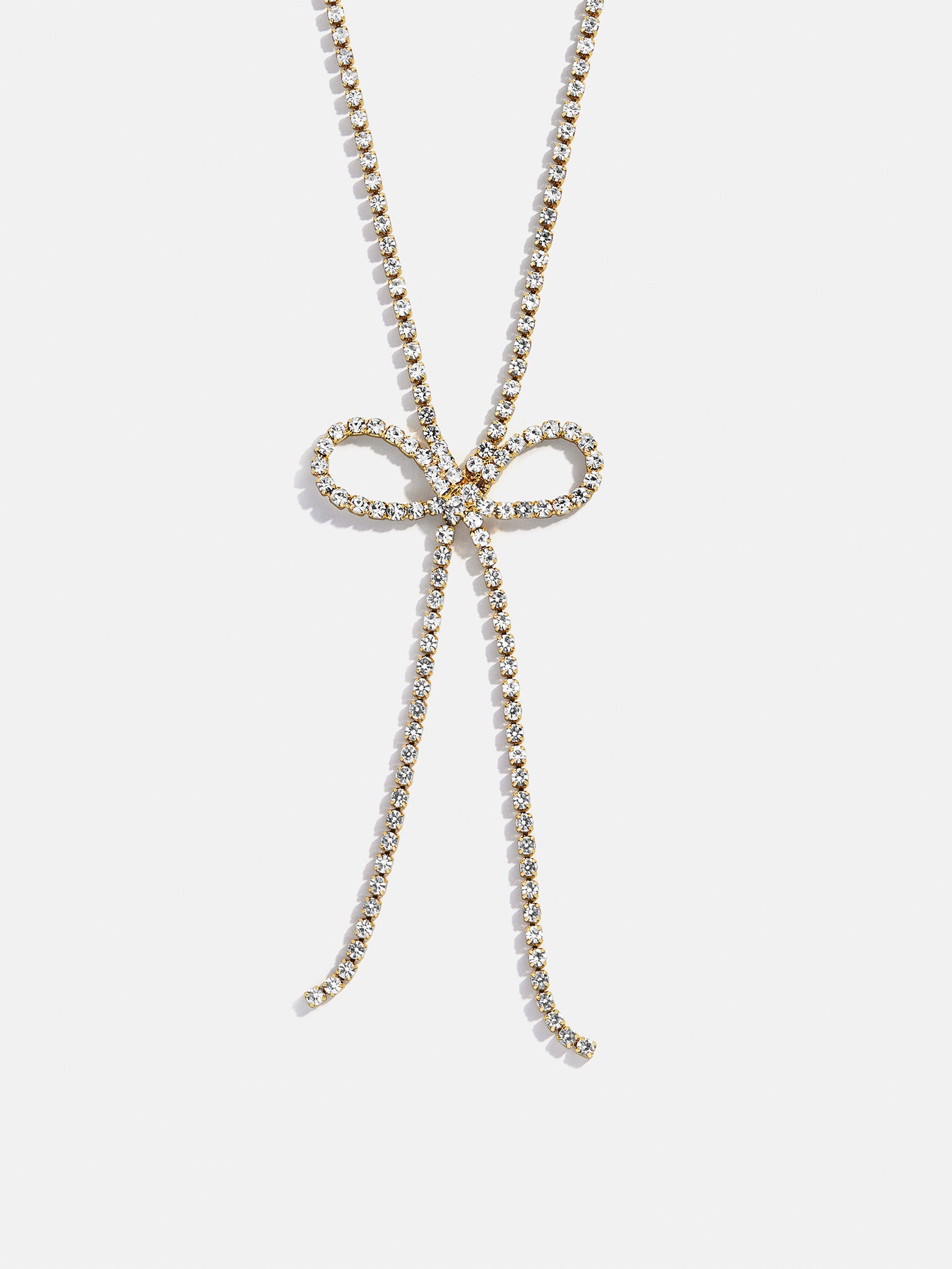 Gigi Bow Lariat Necklace - Gold/Pavé – Gold Y necklace