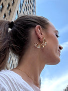 Fiorella Gold Floral Earrings - Gold
