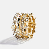 Rosaire Stacked Ring - Gold/Pavé