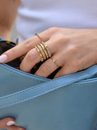 Rosaire Stacked Ring - Gold/Pavé