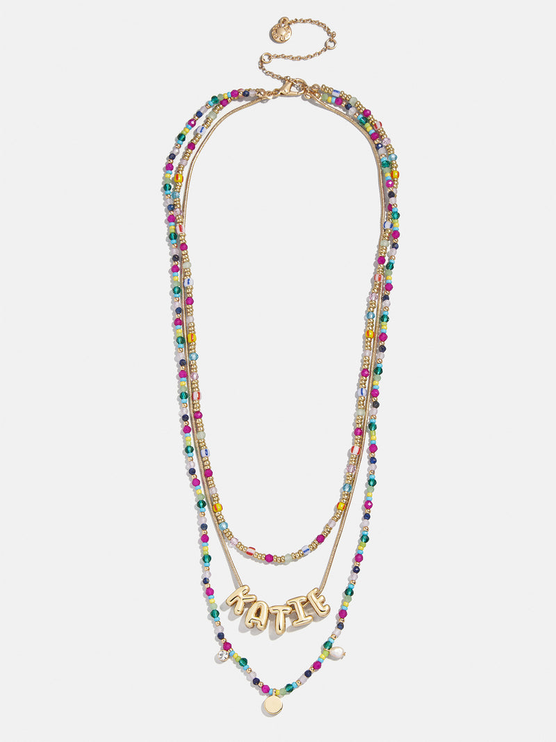 BaubleBar Rowan Semi-Precious Custom Layered Necklace - St. Tropez - 
    Multicolored layered necklace set 
  
