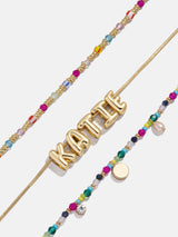 BaubleBar Rowan Semi-Precious Custom Layered Necklace - St. Tropez - 
    Multicolored layered necklace set 
  
