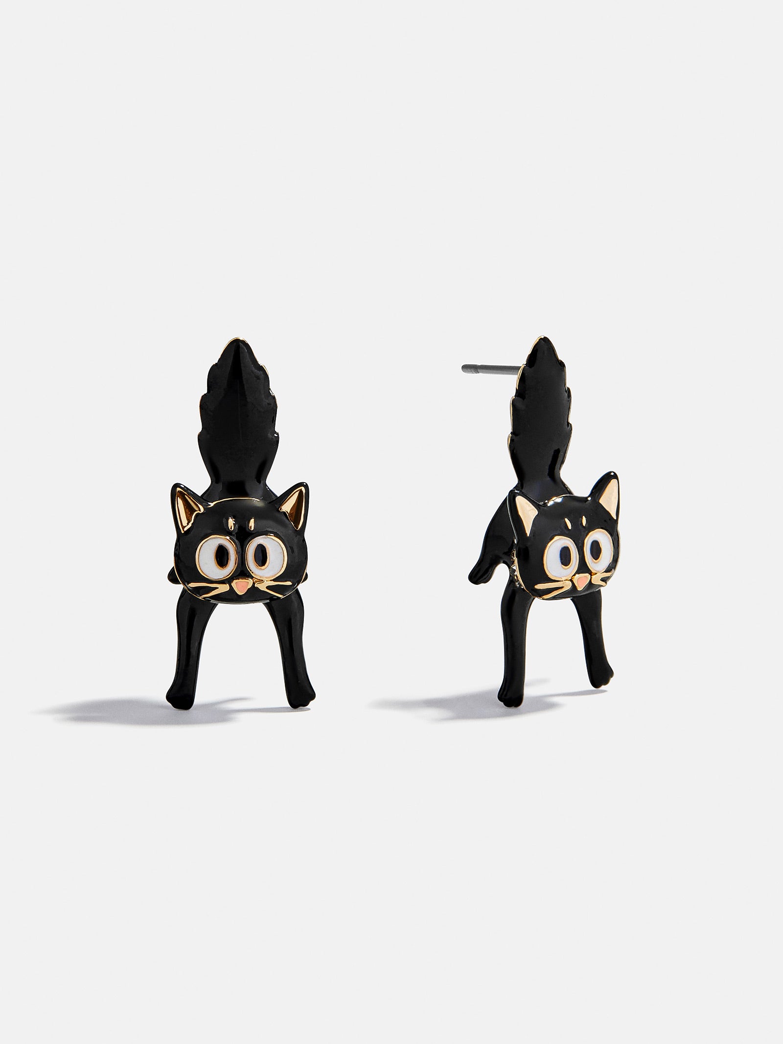 Scaredy Cat Earrings - Black Cat