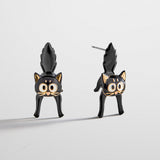 Scaredy Cat Earrings - Black Cat