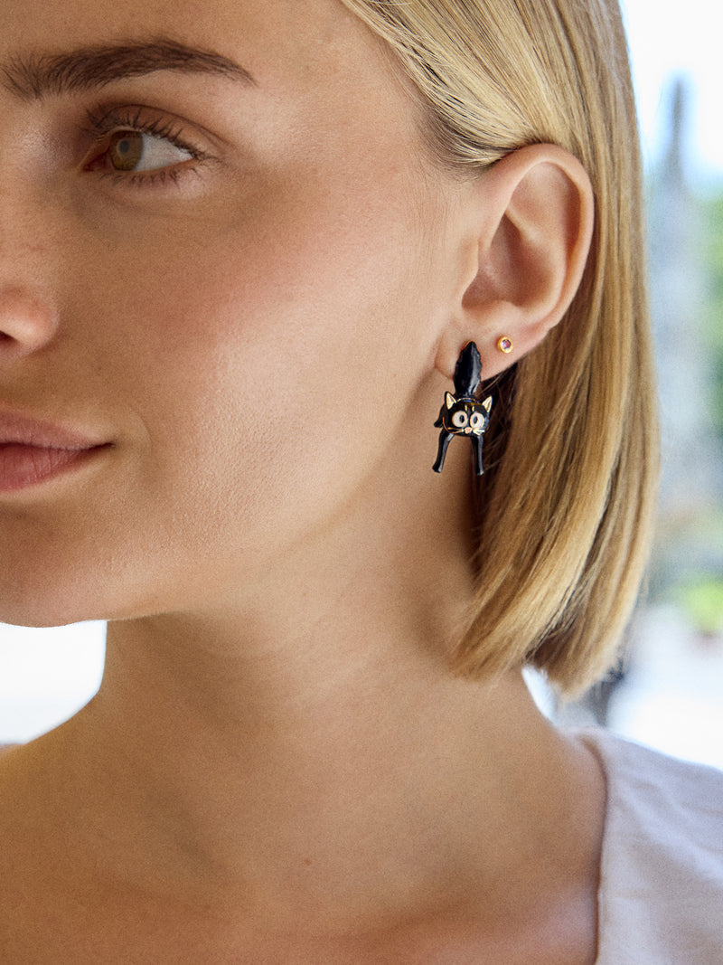BaubleBar Scaredy Cat Earrings - Black Cat - 
    Black cat earrings
  
