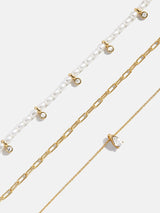 BaubleBar Sylvia Layered Necklace - Gold/White - 
    3-in-1 necklace for easy styling 
  
