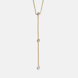 Yasmine Gold Lariat Necklace - Gold/Pavé