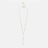 Yasmine Gold Lariat Necklace - Gold/Pavé