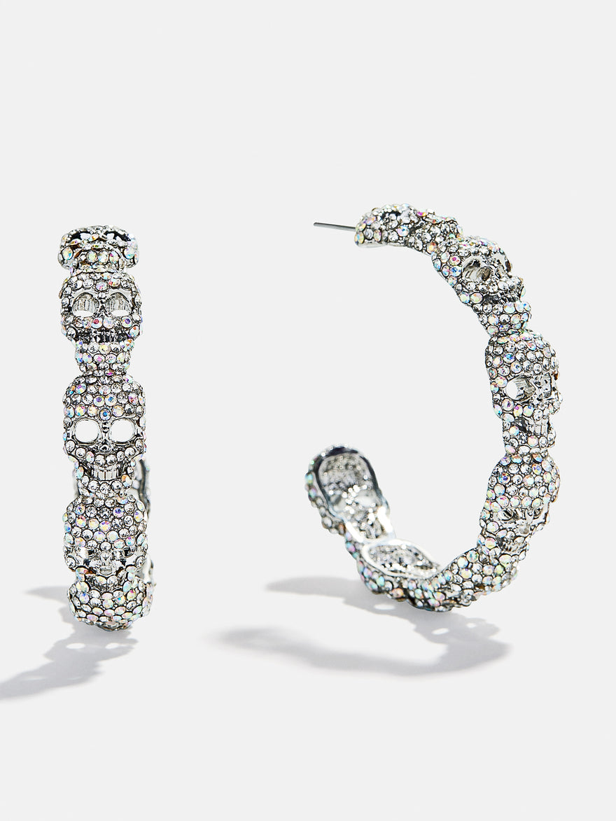 To Die For Hoop Earrings - Silver/Pavé