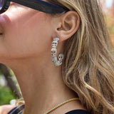 To Die For Hoop Earrings - Silver/Pavé