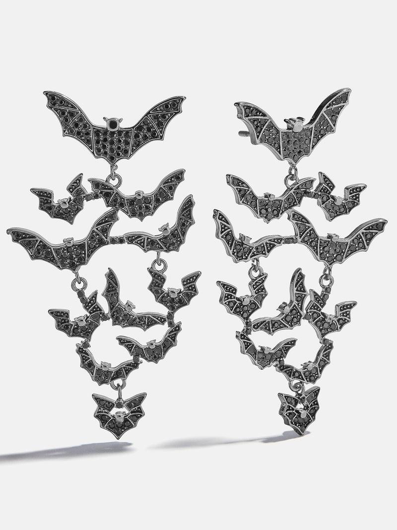 In Full Flight Bat Earrings - Bat