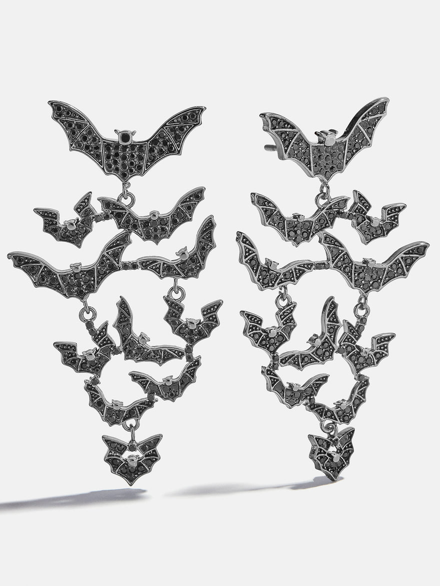 In Full Flight Bat Earrings - Bat