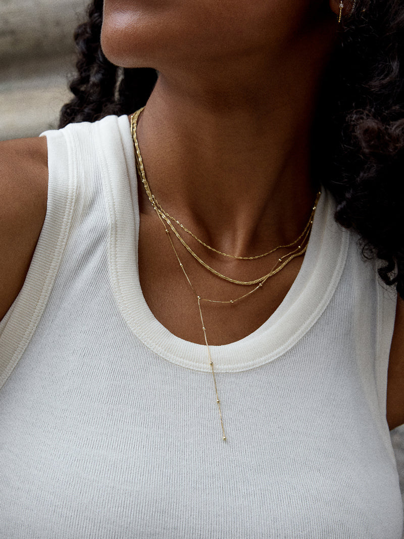 BaubleBar Carina Lariat Layered Necklace - Gold - 
    Gold Y necklace
  
