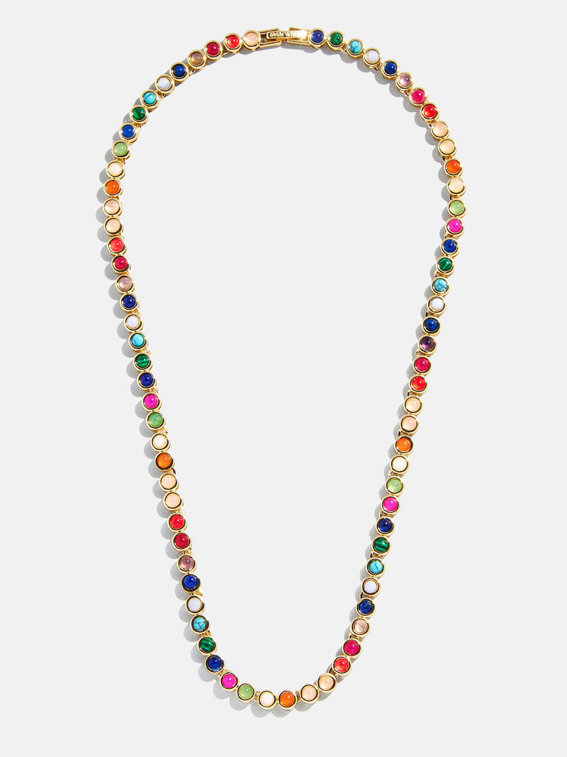 Nina Semi-Precious Necklace Gold/Multi – Multicolored stones on