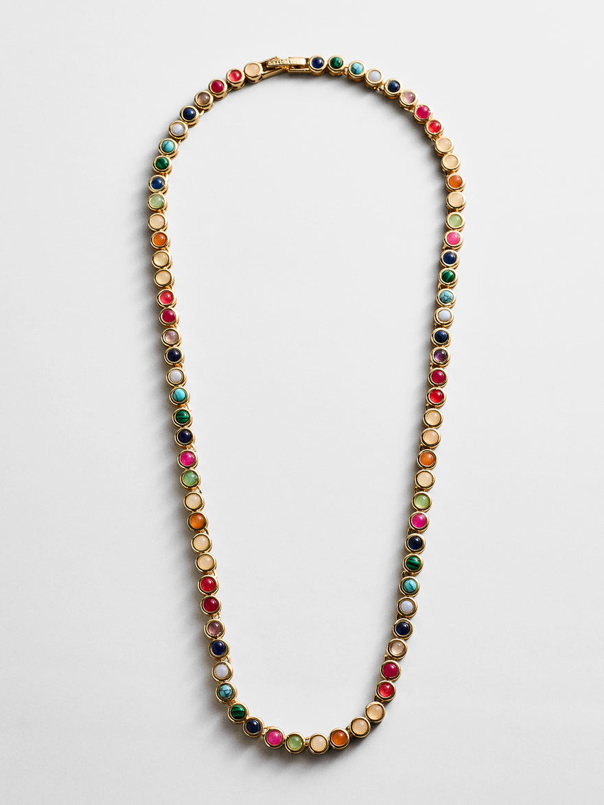 Nina Semi-Precious Necklace - Gold/Multi