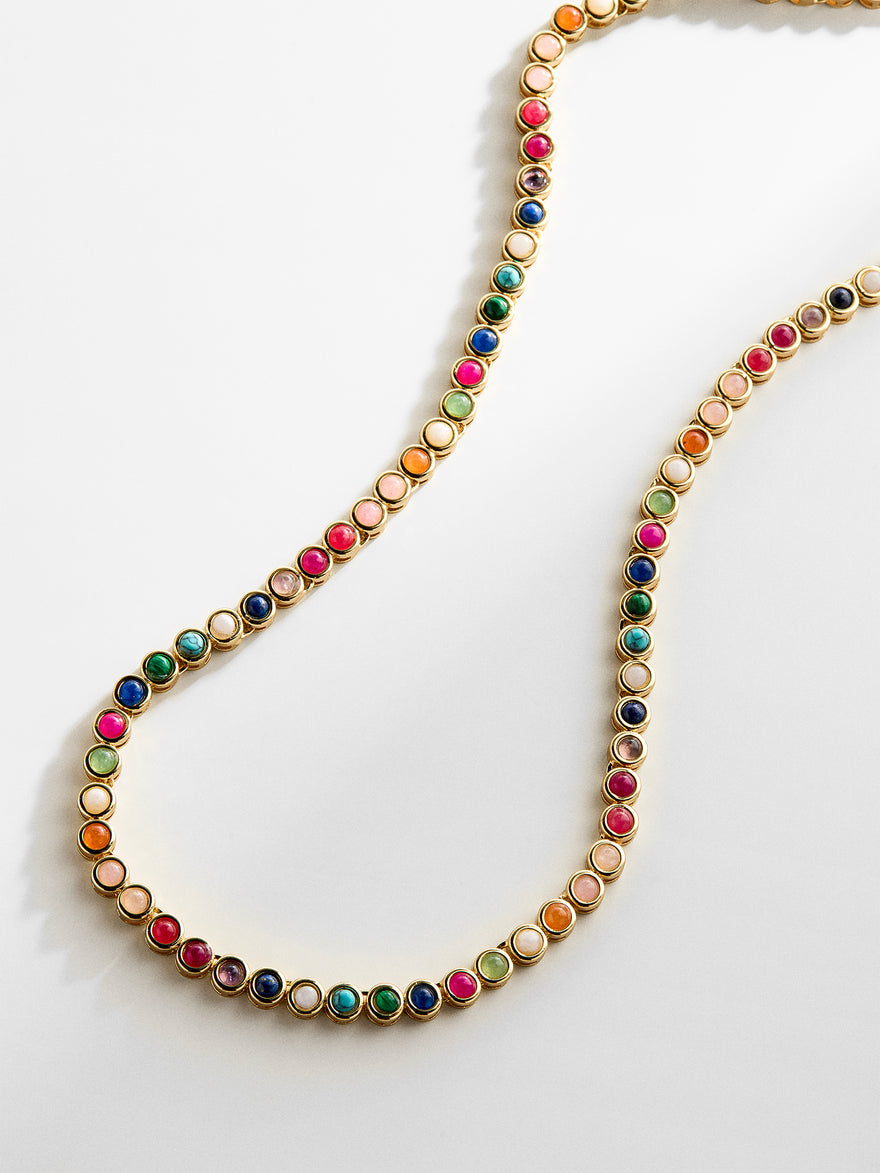 Nina Semi-Precious Necklace - Gold/Multi