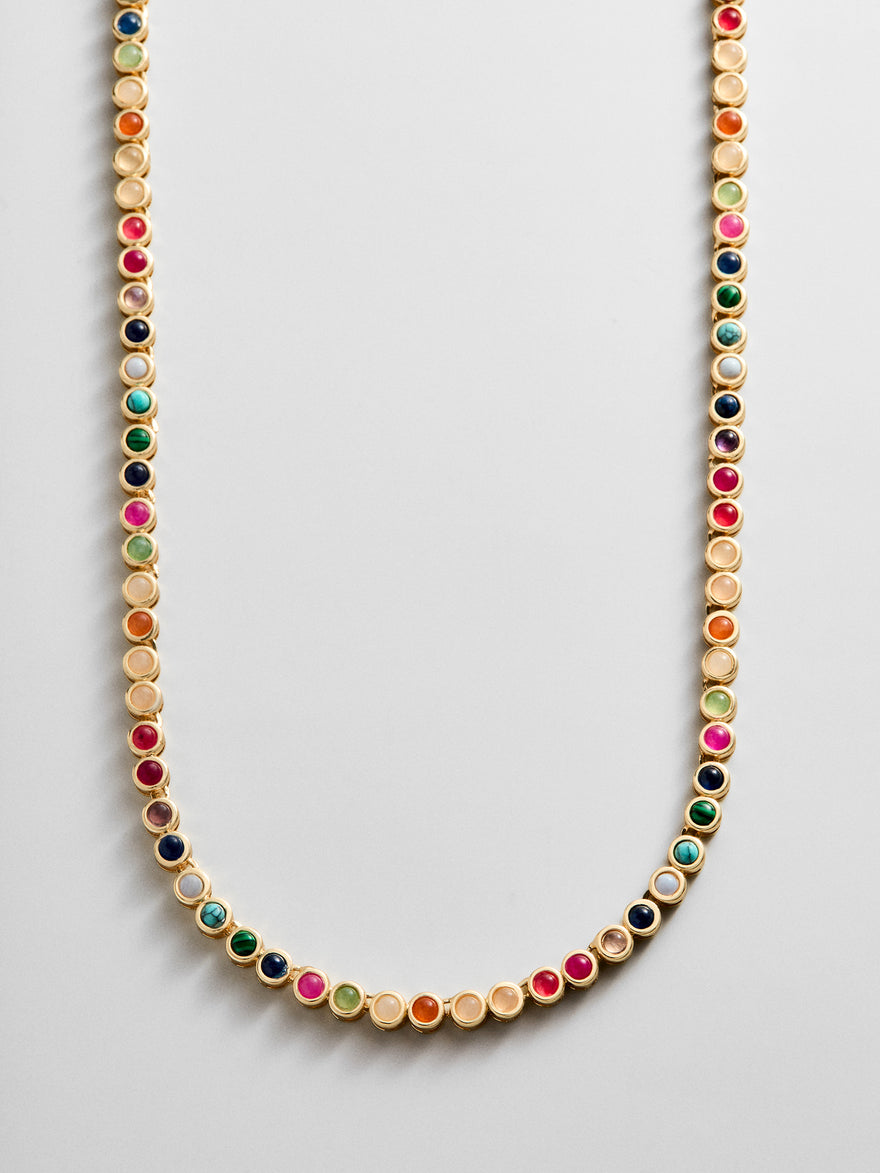 Nina Semi-Precious Necklace - Gold/Multi