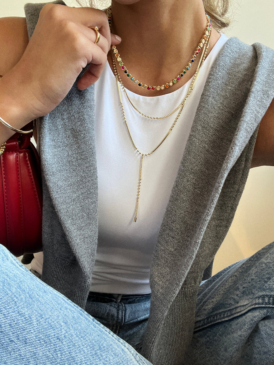 Nina Semi-Precious Necklace - Gold/Multi