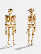 Gold and Pavé Skull Stud Earrings  - Skull