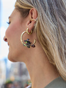 Evil Witch Hoop Earrings - Gold/Green